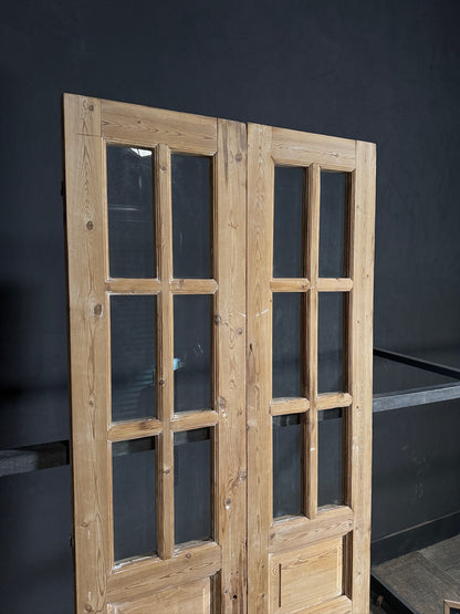 Antique Glass 6 Lite French Doors - 40x95.5 - N674