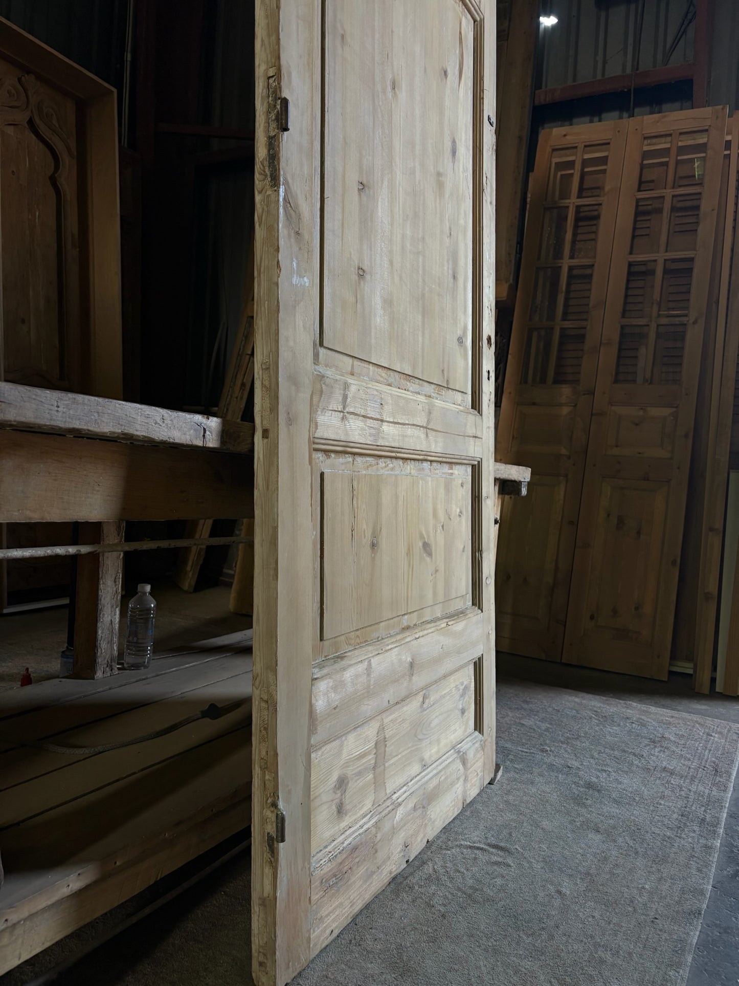 19th Century European Antique Glass Single Door - 36x92 - L57