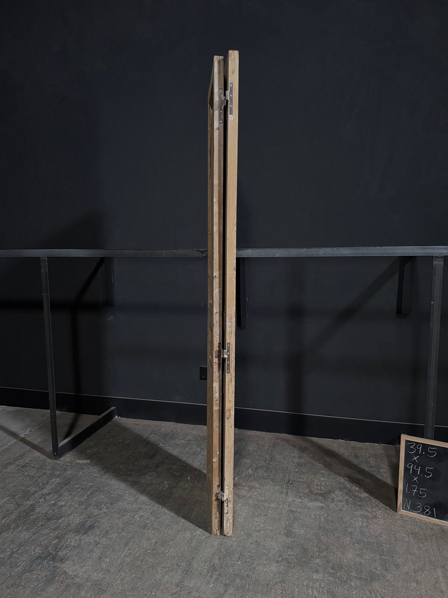 Antique 3 Panel Solid Double Doors - 39.5x94.5 - N381