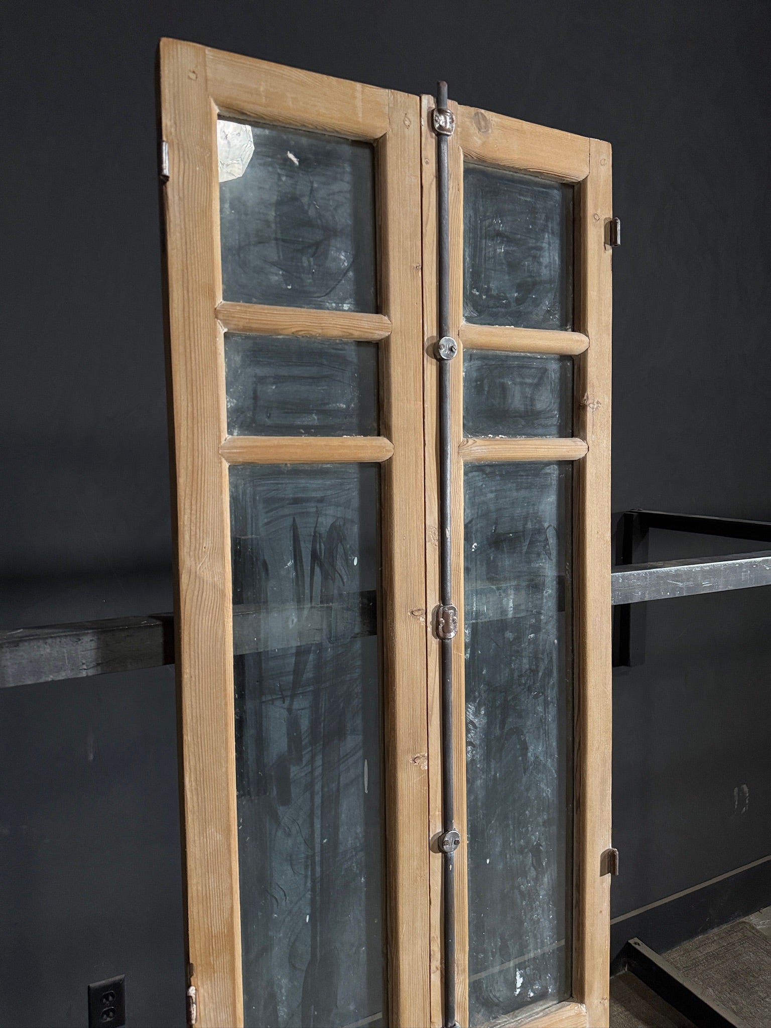 Antique Glass 3 Lite French Doors - 24.5x84 - N468