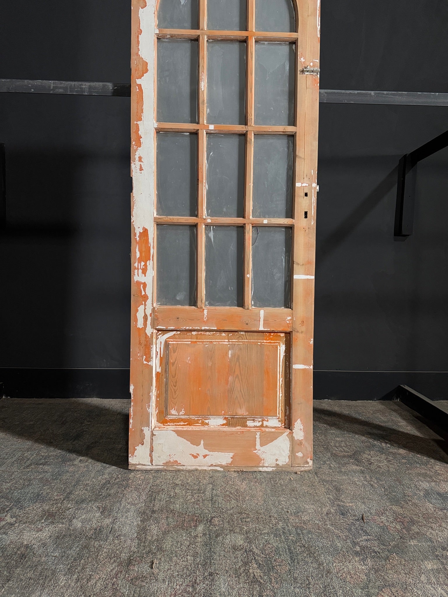 Antique Glass 12 Lite Arched Single Door - 28.5x84 - N80