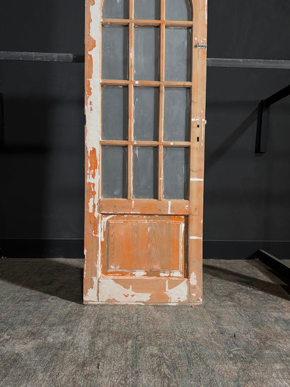 Antique Glass 12 Lite Arched Single Door - 28.5x84 - N80