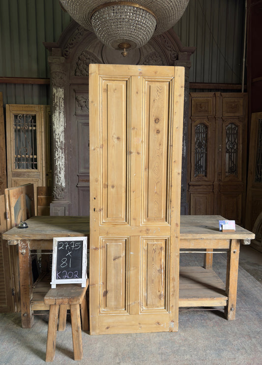 4 Panel Single Solid Antique Door - 27.75x81 K202