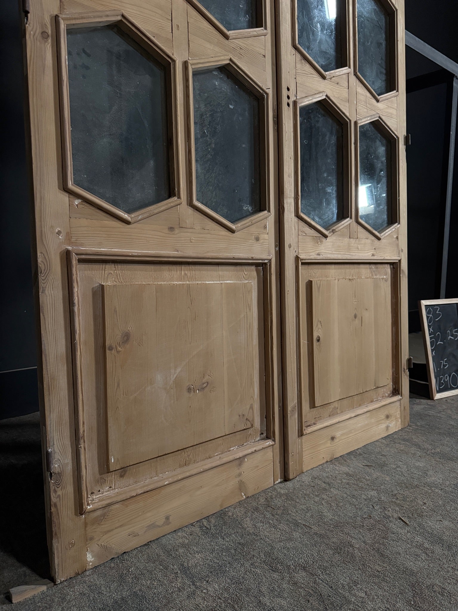 Antique Glass 6 Lite French Doors - 52.25x83 - N390