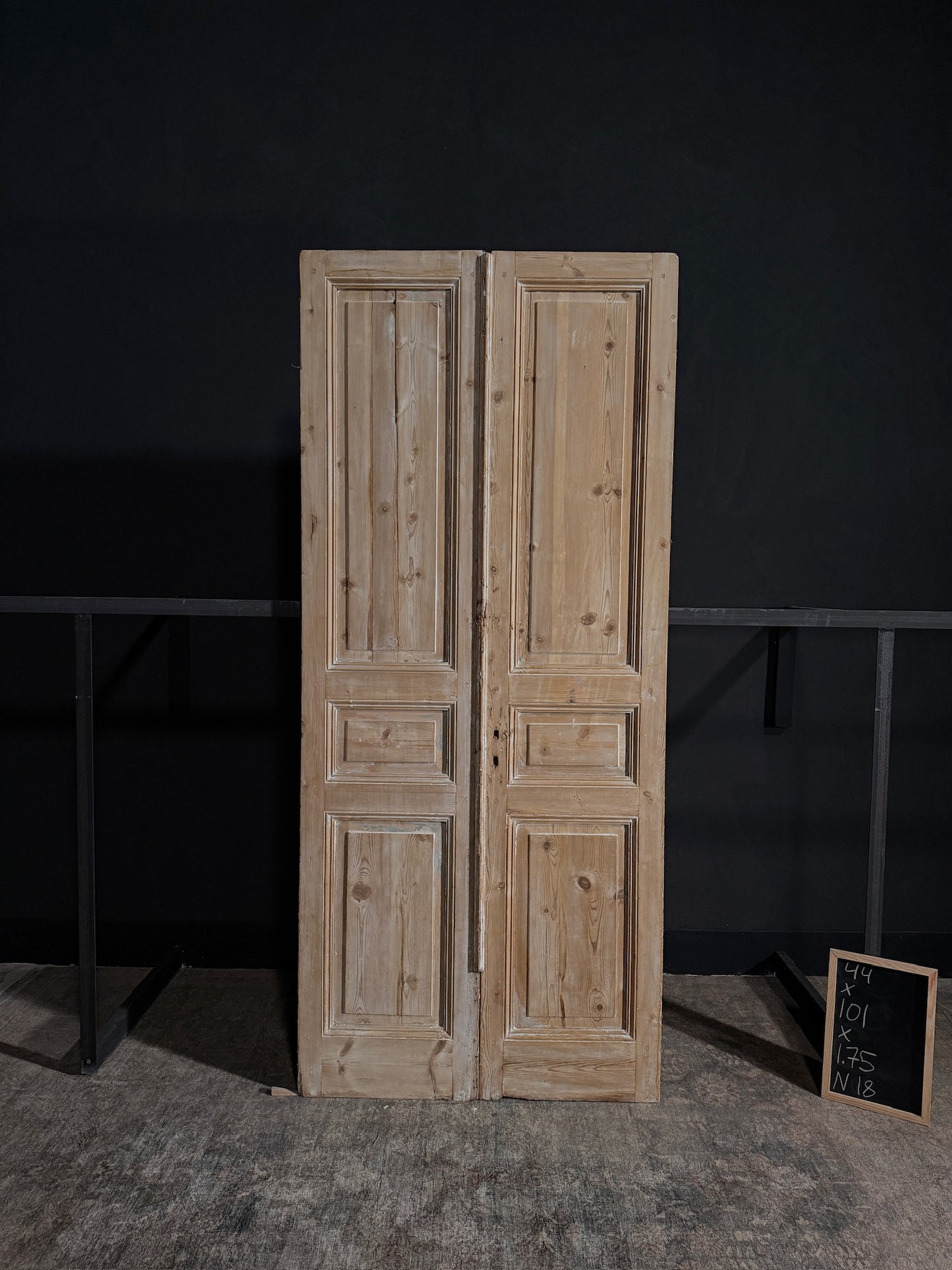 Antique Iron 3 Panel Double Doors - 44x101 - N18