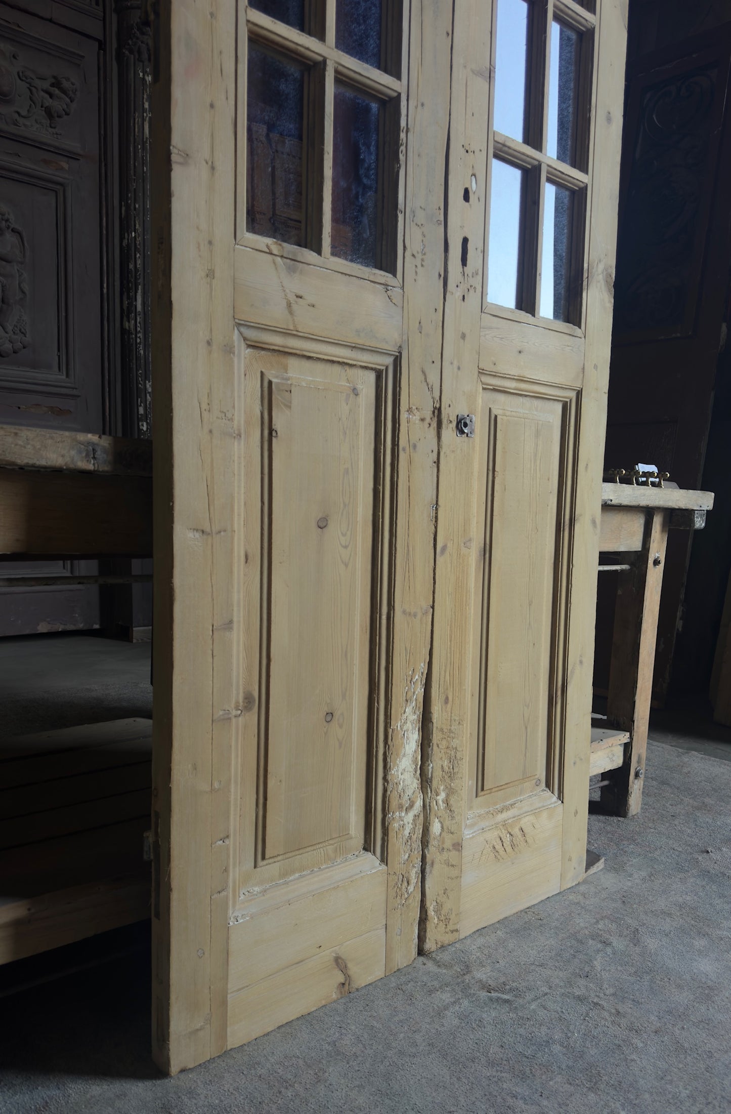 10 Lite Glass Antique French Doors - 35x95.5 - L308