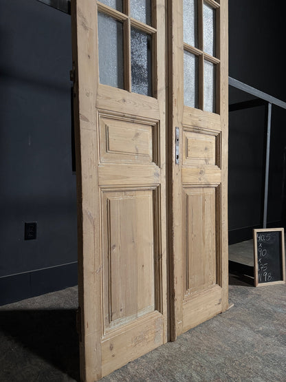 Antique Obscured Glass 6 Lite French Doors - 40.5x90 - N98