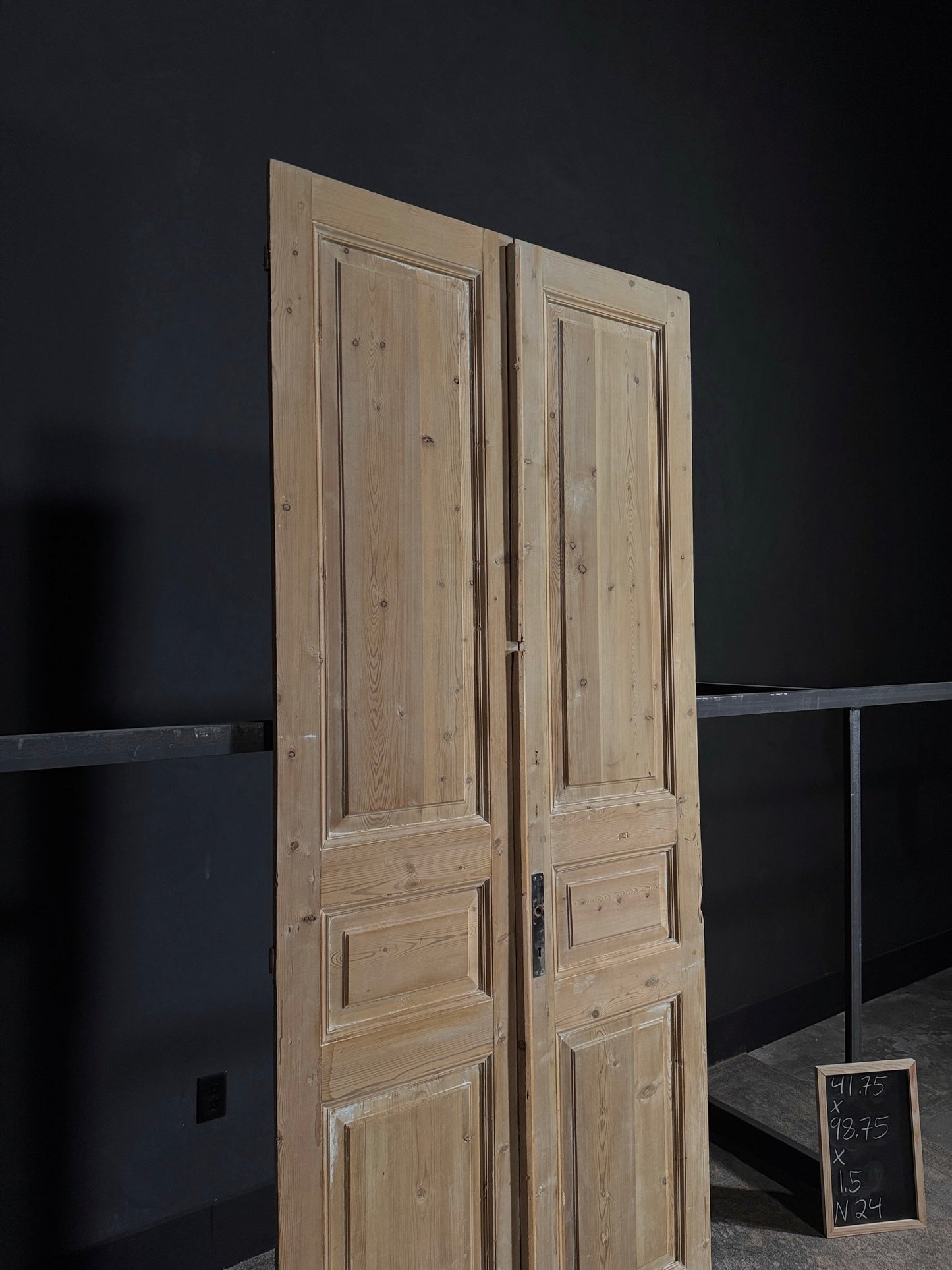 Antique Iron 3 Panel Double Doors - 41.75x98.75 - N24