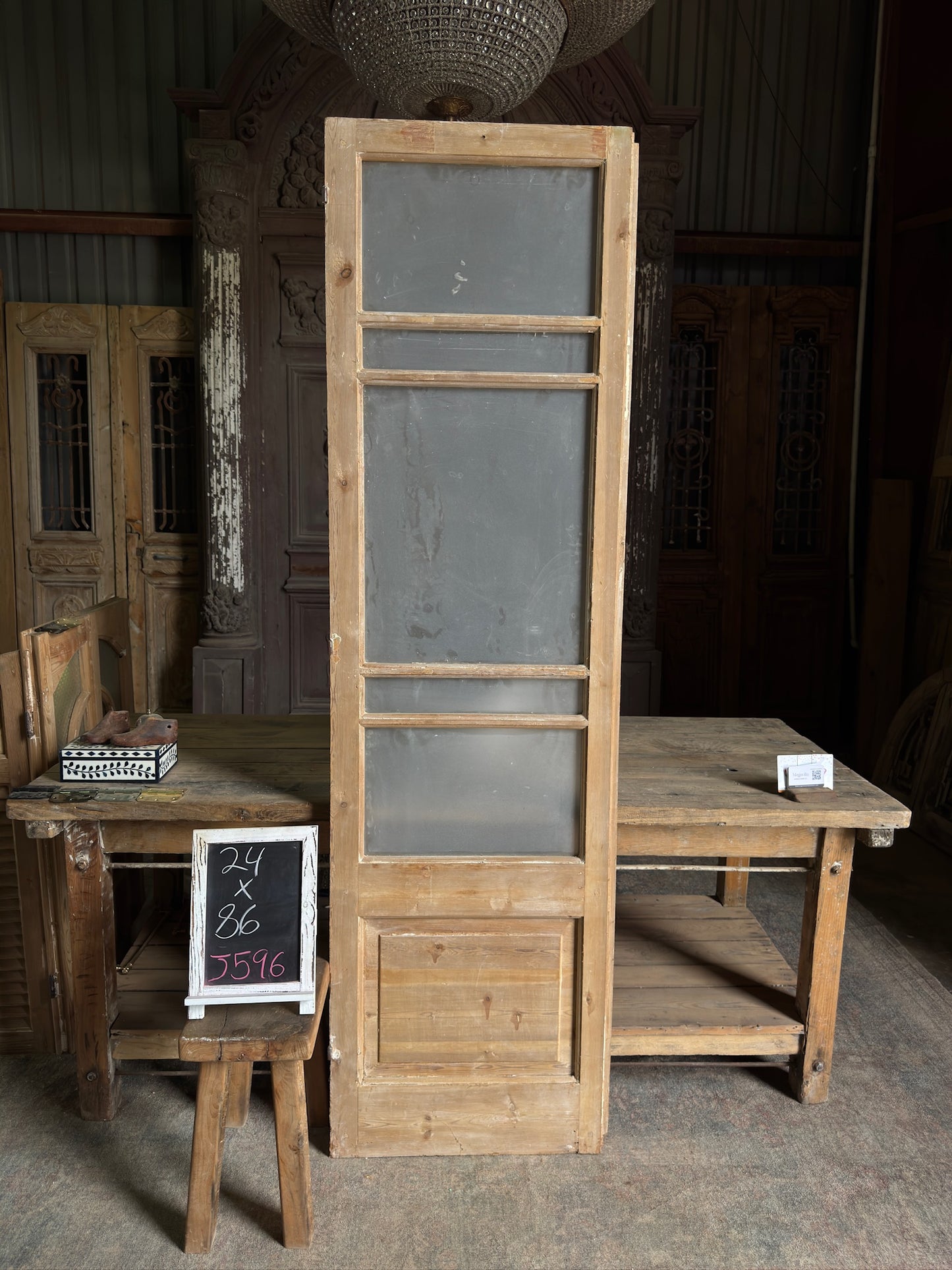Single Antique Glass Door - 24x86 J596