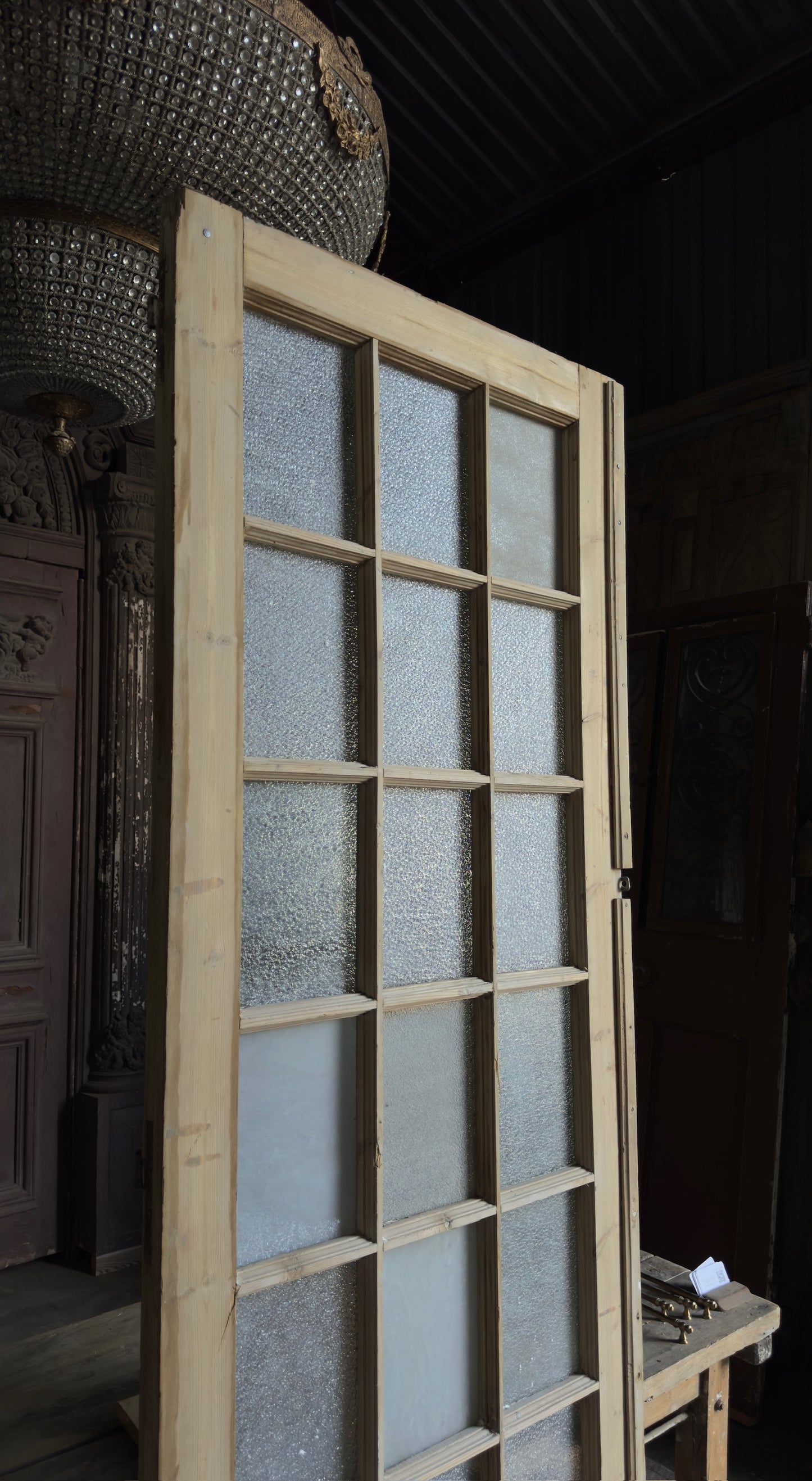 18 Lite Antique Glass Single Door - 33.5x99 - L472