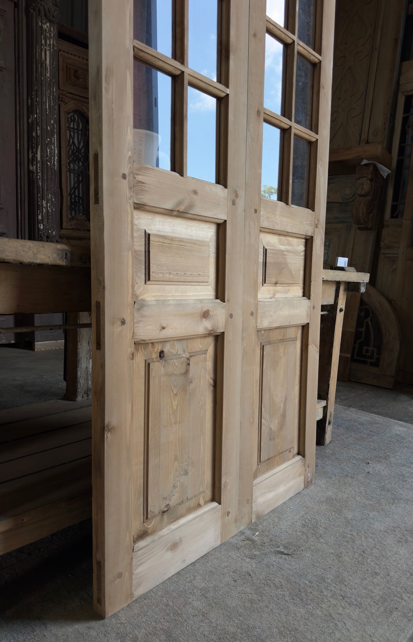 Handcrafted 8 Lite Glass French Doors - 36x80 L25