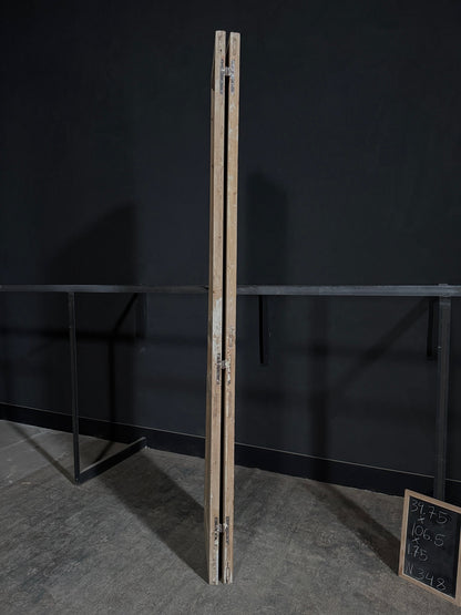 Antique 3 Panel Solid Double Doors - 39.75x106.5 - N348