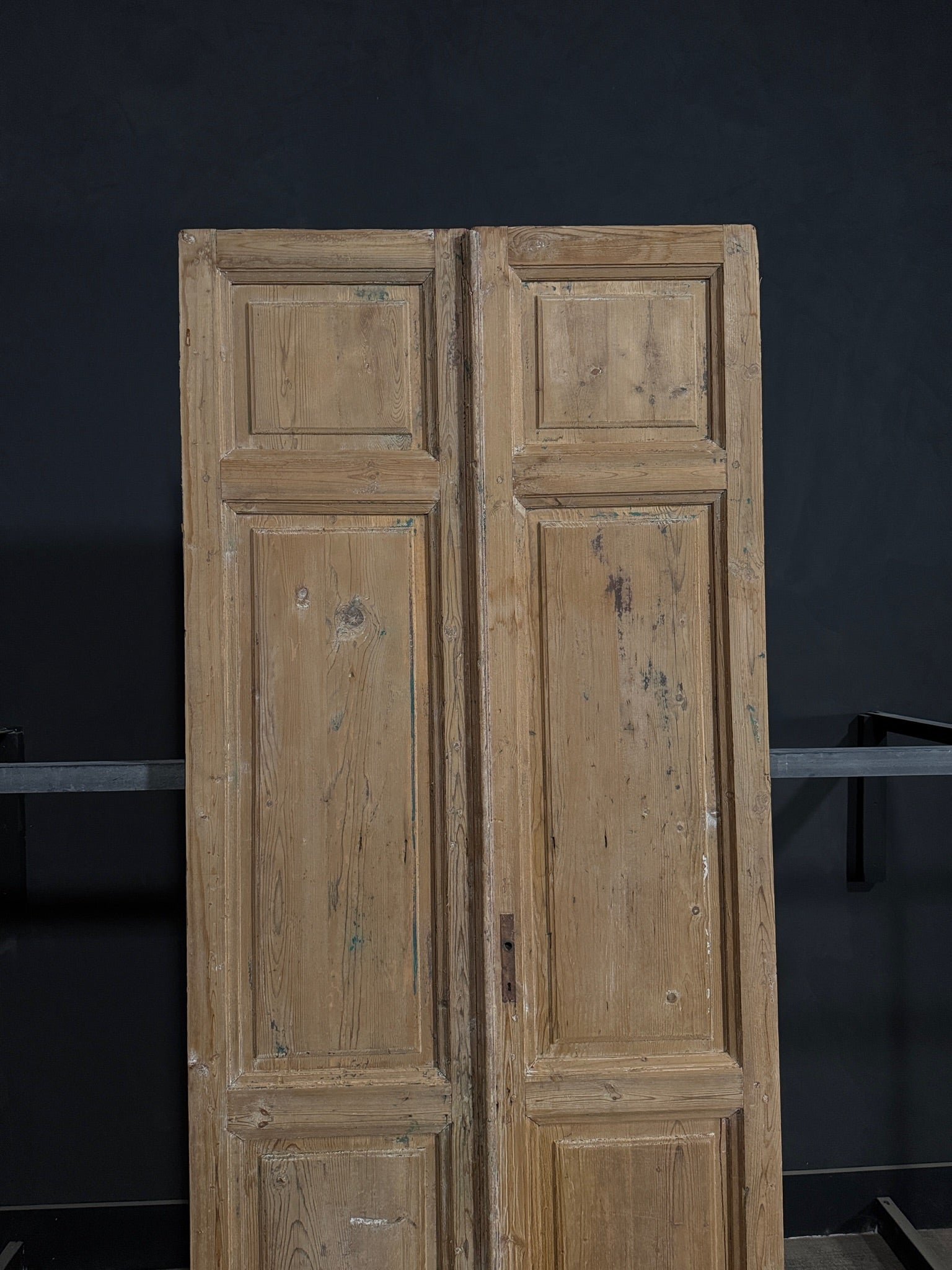 Antique 3 Panel Solid Double Doors - 43.25x99 - N384