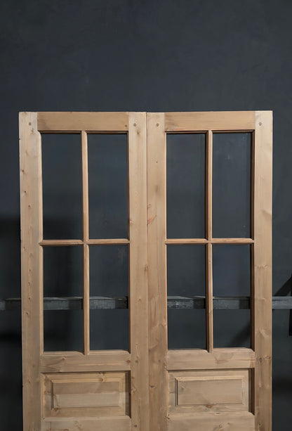 Handcrafted Glass 4 Lite French Doors - 48x96 - N725