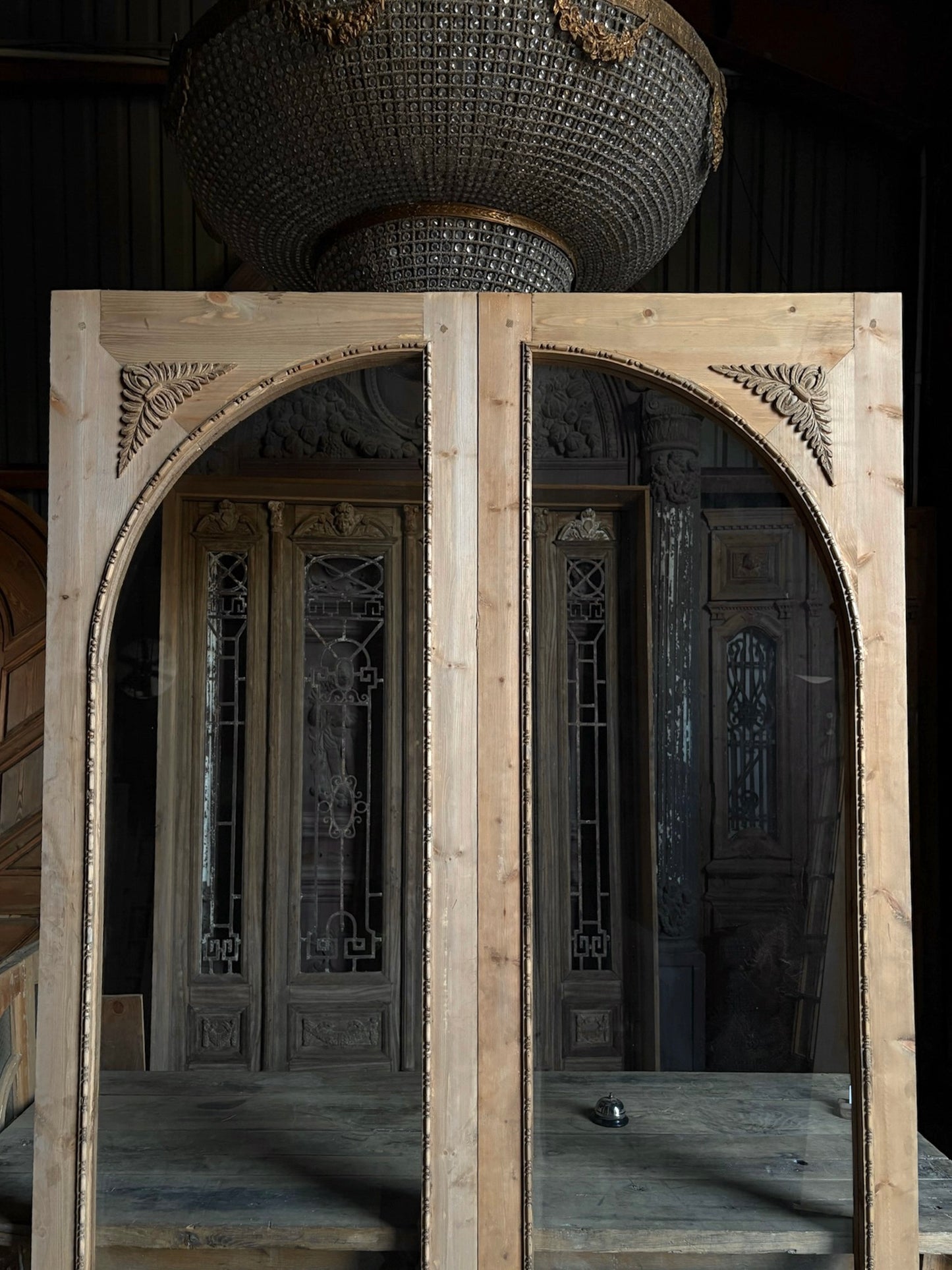 (Valencia) Handcrafted Arched Open Glass French Doors - 60x96 L51