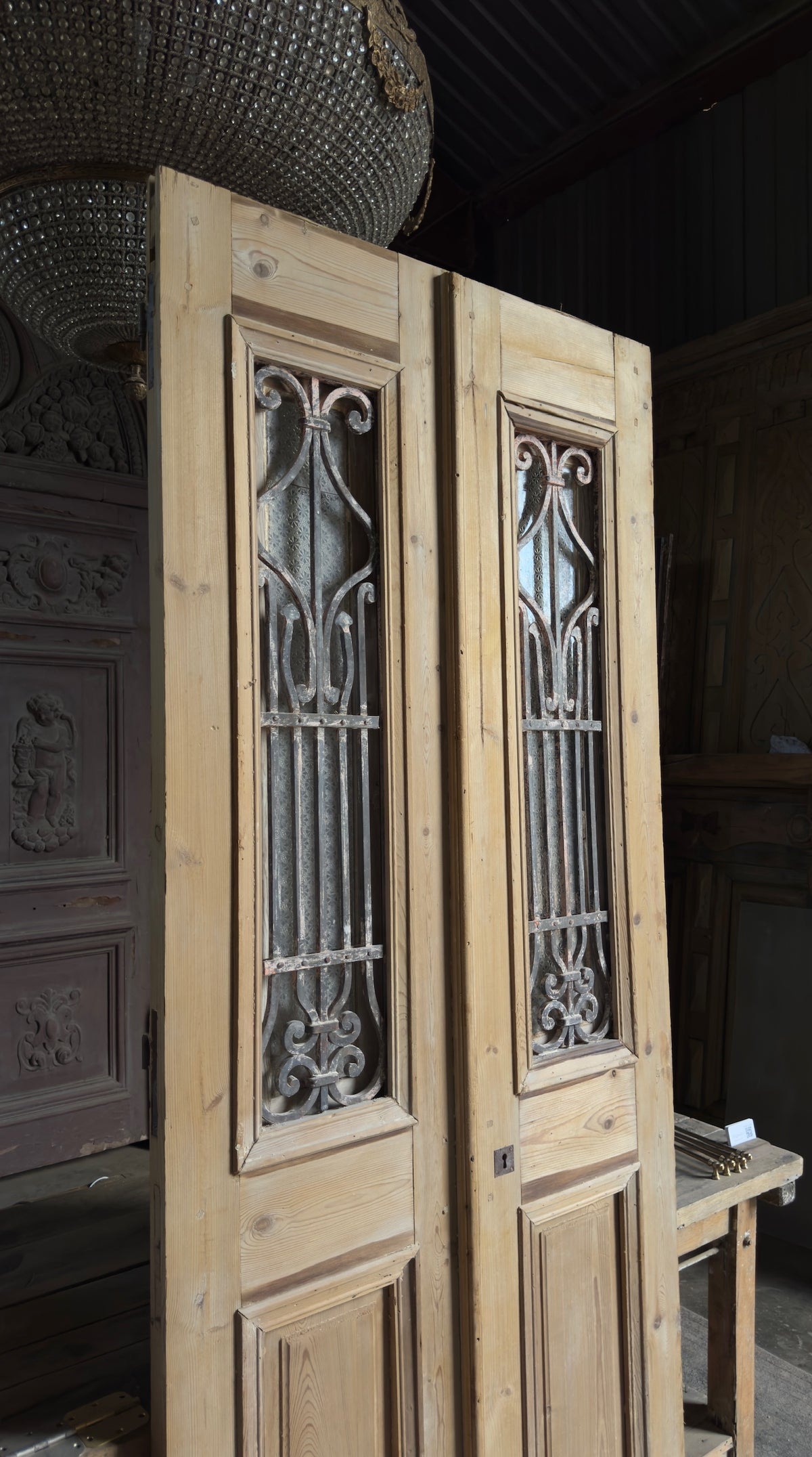 Antique Iron 2 Lite French Doors - 40x96.5 - L571 – Magnolia Antique ...