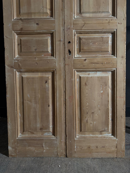 Antique 3 Panel Solid Double Doors - 42.75x97.5 - N649