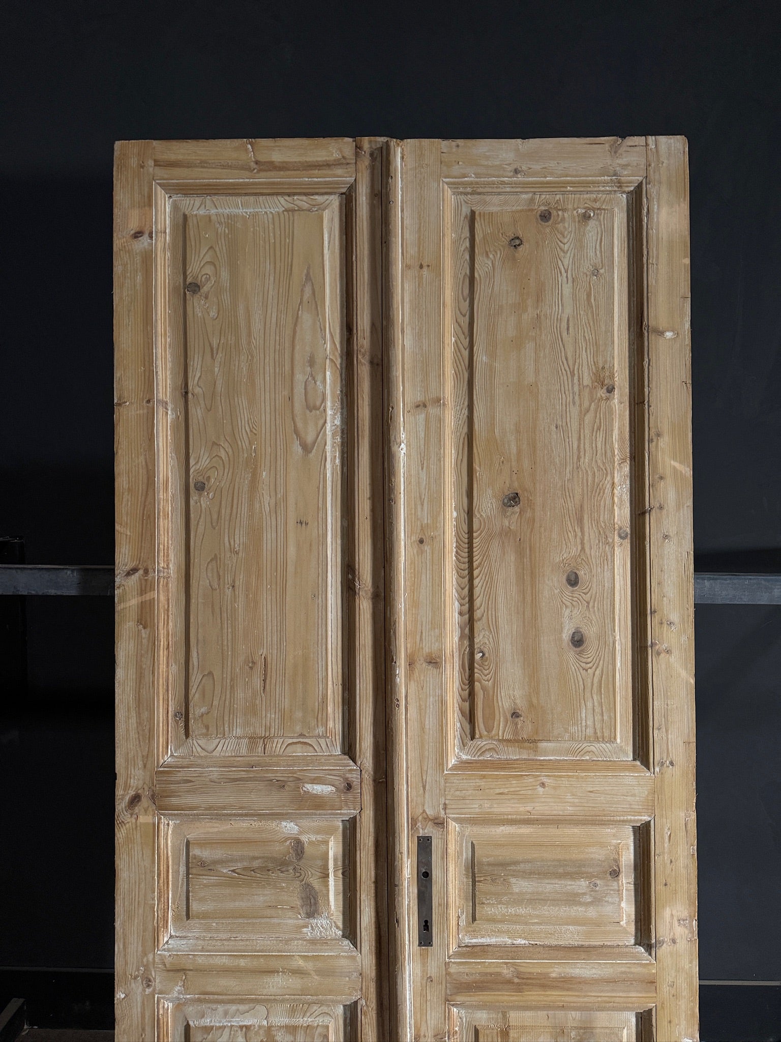 Antique 3 Panel Solid Double Doors - 40.25x90 - N587