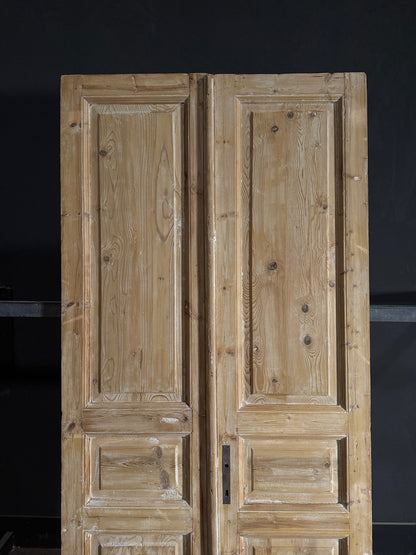 Antique 3 Panel Solid Double Doors - 40.25x90 - N587