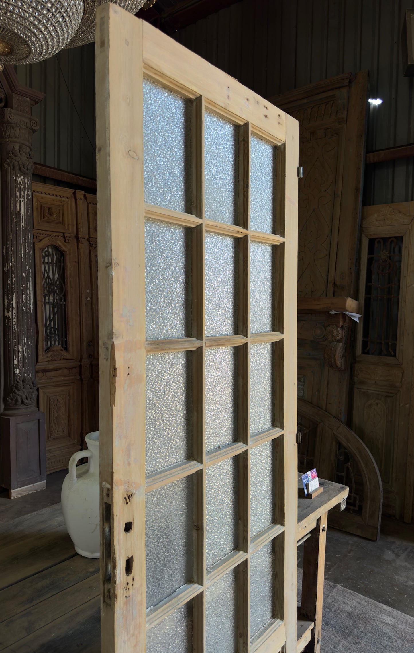 15 Lite Antique Glass Single Door - 32.25x87 K218