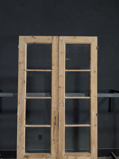 Antique Glass 4 Lite French Doors - 44x92 - N312
