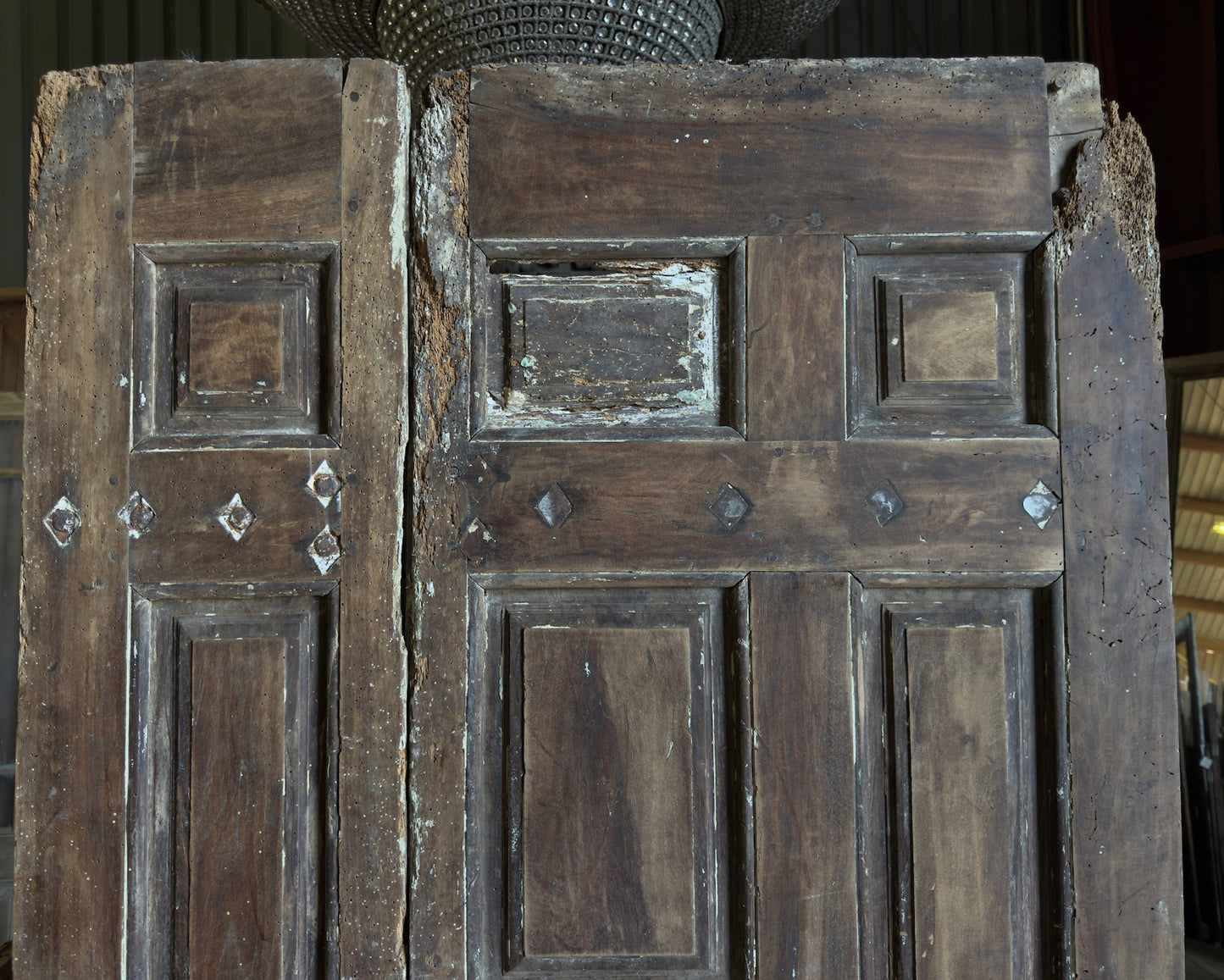 Spanish Multi-Panel Antique Door Pair - 38x87.5 - L262