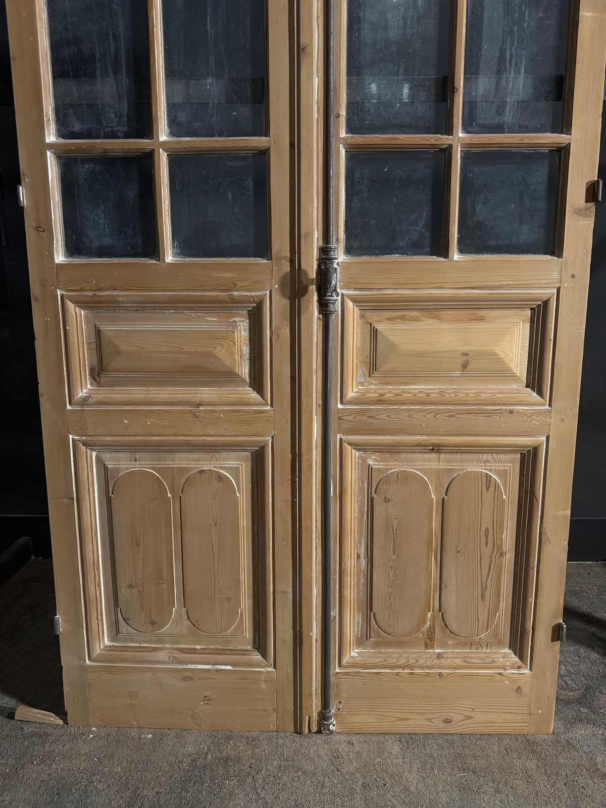 Antique Glass 3 Lite French Doors - 47.5x95 - N658