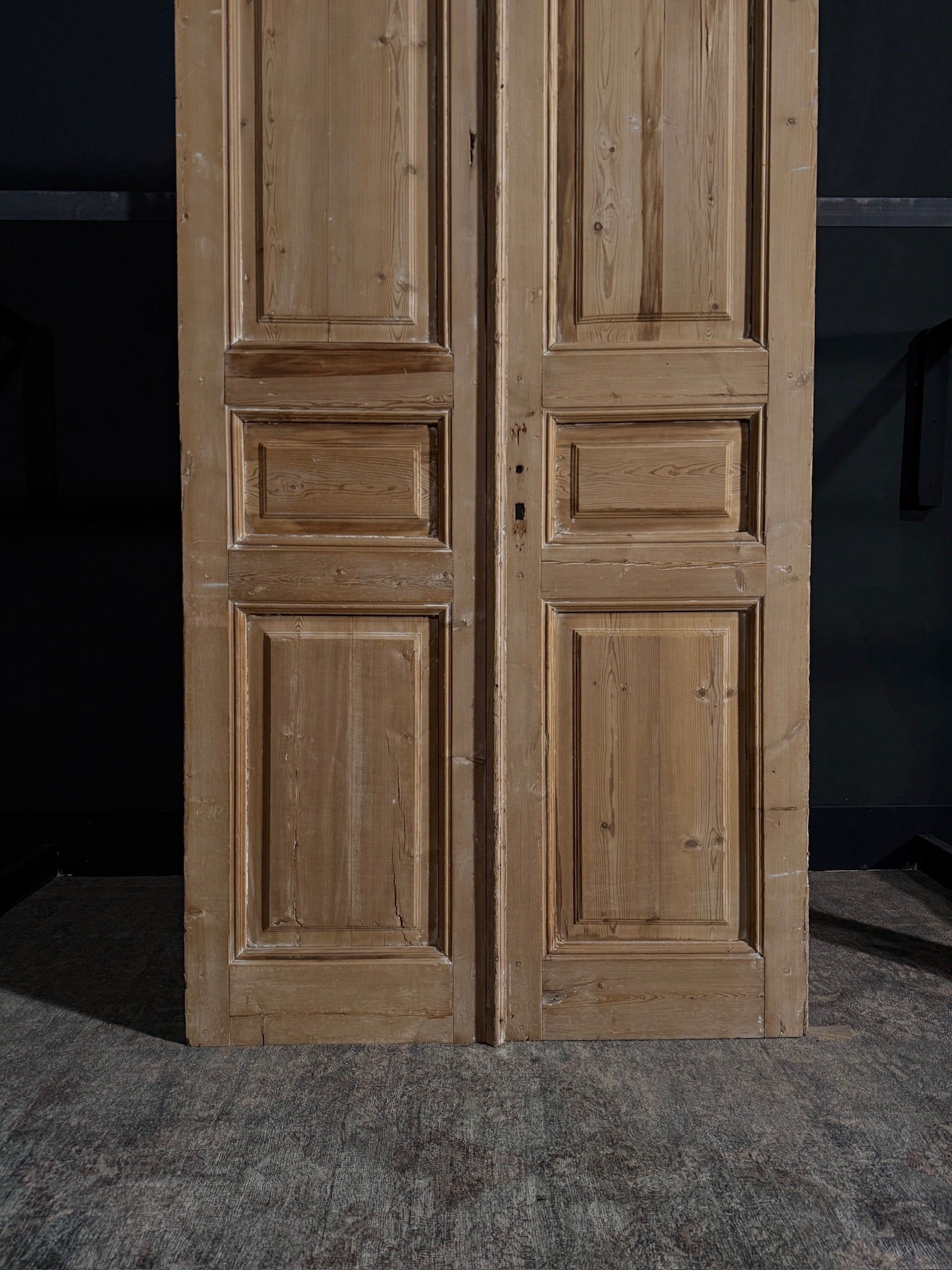 Antique Iron 3 Panel Double Doors - 44x96 - N21