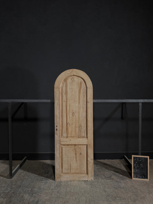 Antique 2 Panel Arched Solid Single Door - 28.25x82.5 - N343