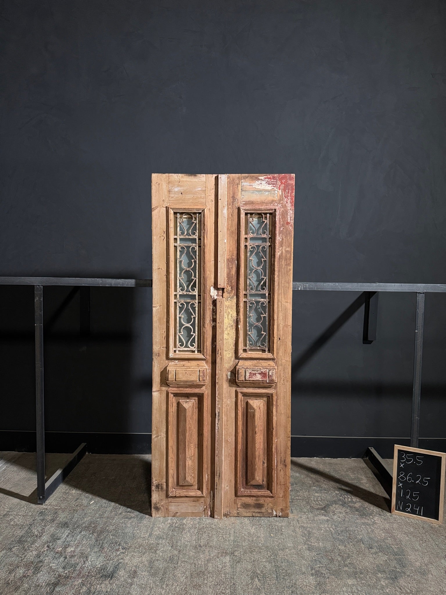 Antique Iron French Doors - 35.5x86.25 - N241