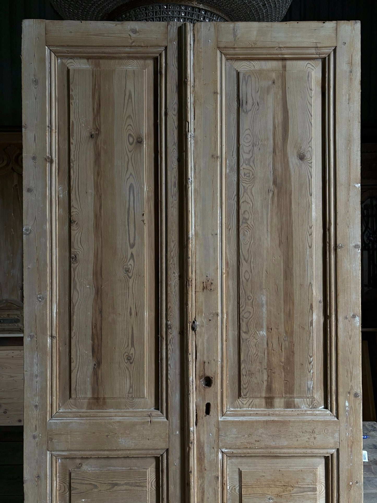 3 Panel Antique Solid French Doors - 42.75x96.5 - L85