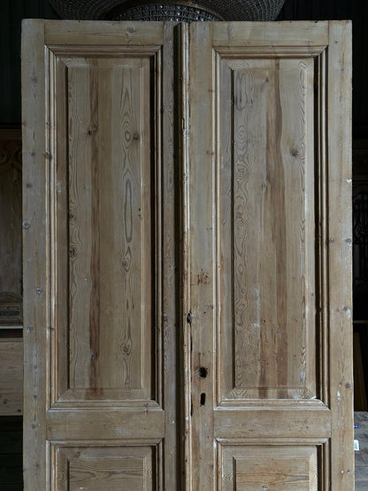 3 Panel Antique Solid French Doors - 42.75x96.5 - L85