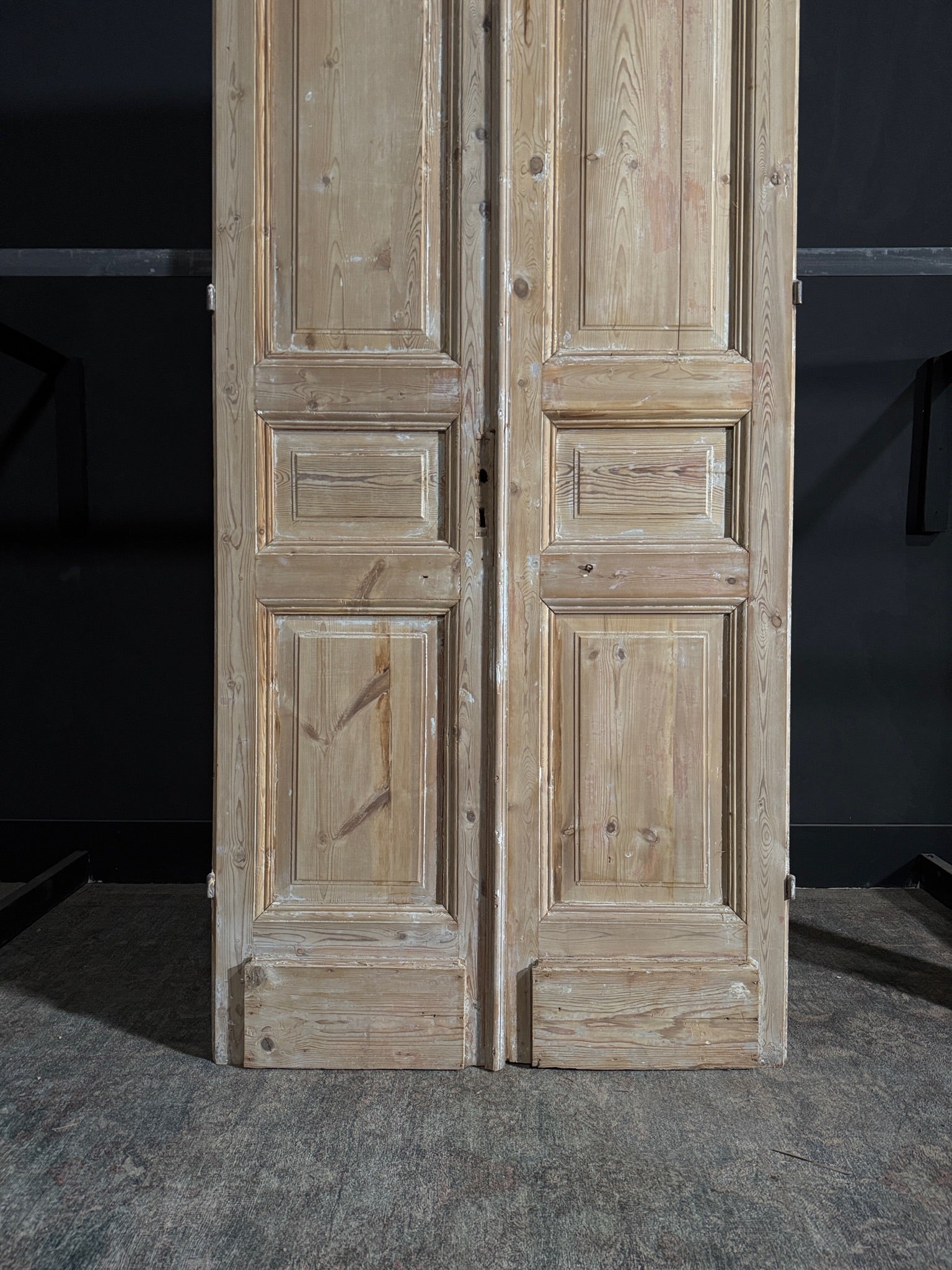 Antique 3 Panel Solid Double Doors - 42.25x104 - N91