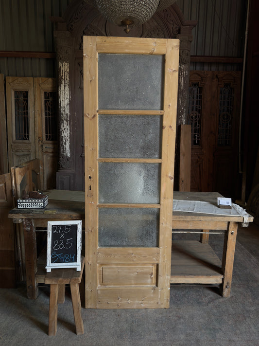 4 Lite Antique Glass Single Door - 27.5x83.5 J484