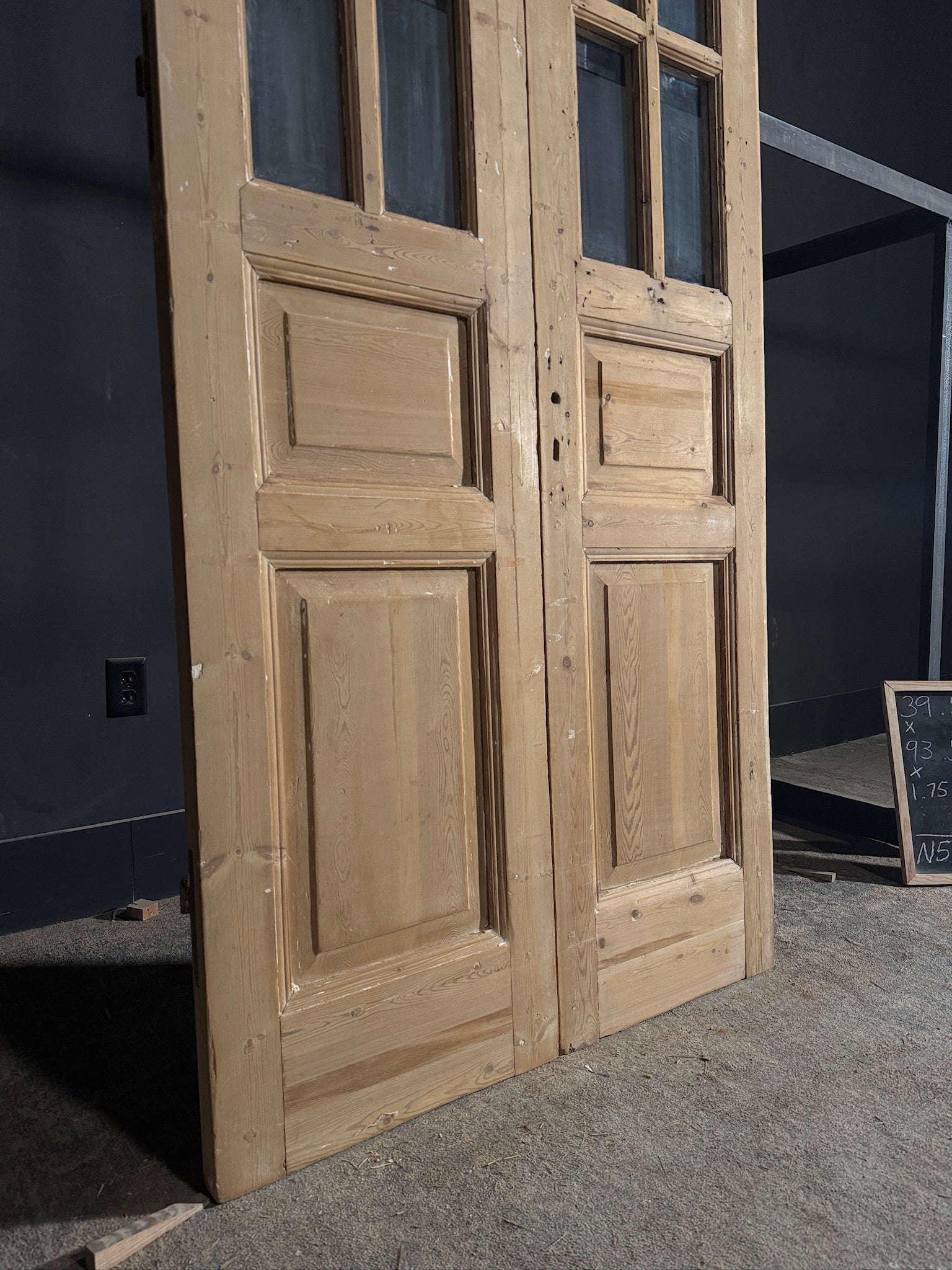 Antique Glass 6 Lite French Doors - 39.5x93.5 - N574