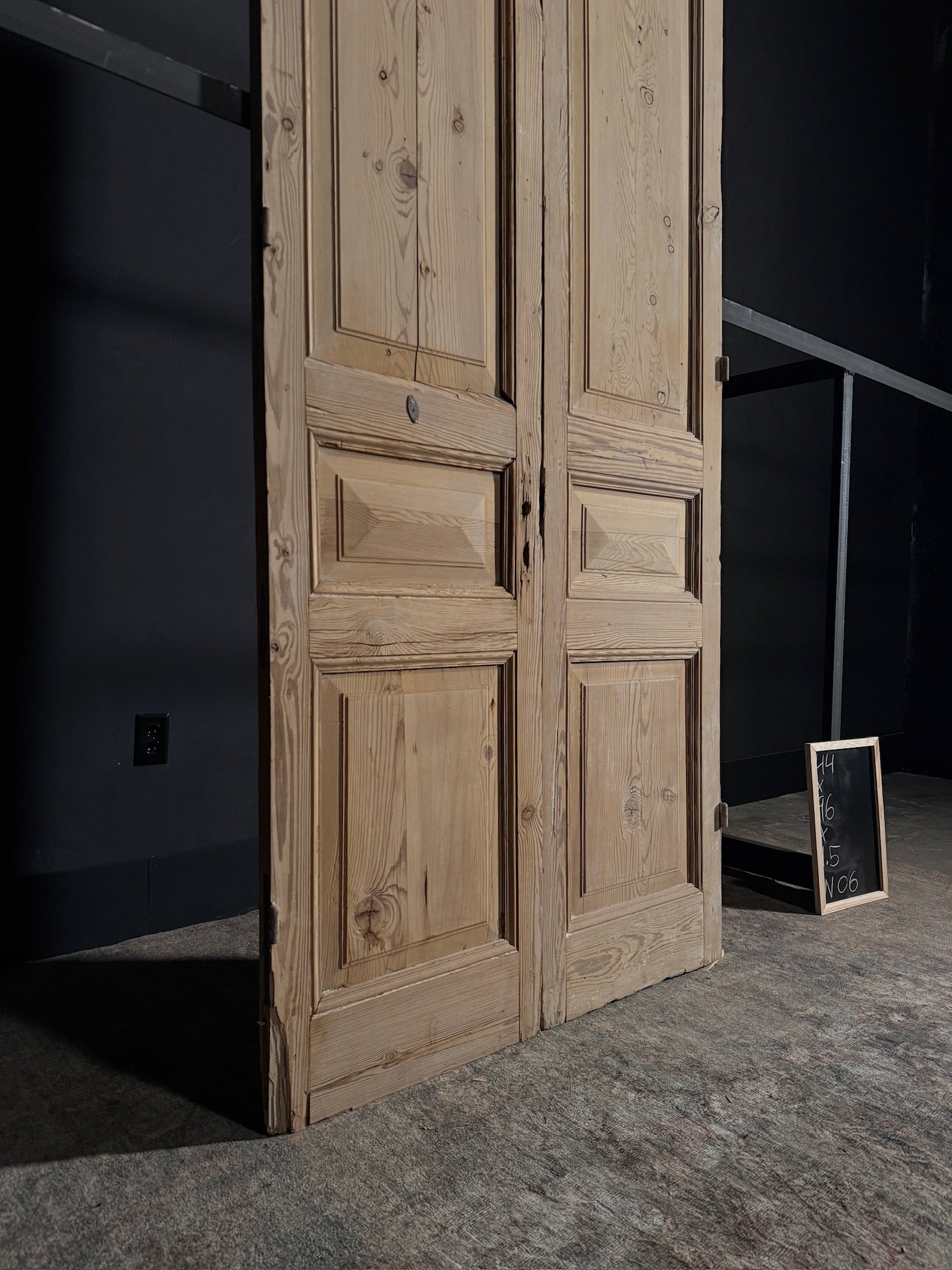 Antique Iron 3 Panel Double Doors - 44x96 - N06