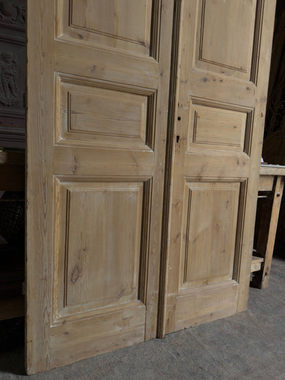 3 Panel Antique Solid French Doors - 44.25x101.25 J409
