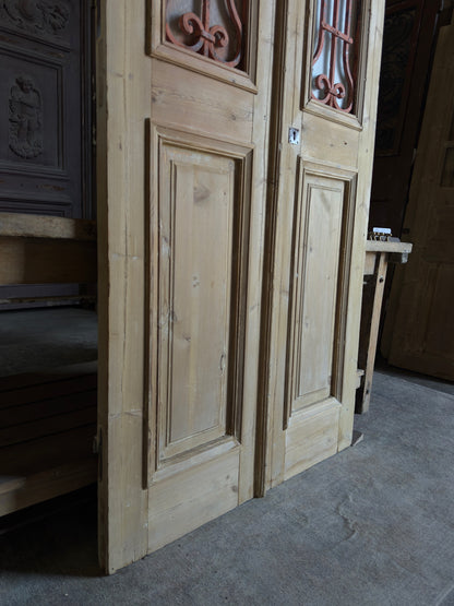 Elegant Antique Iron French Doors - 40x94.5 - L289