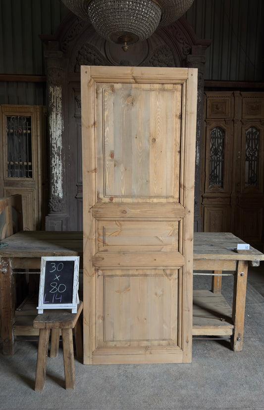 Handcrafted 3 Panel Solid Single Door - 30x80 L14
