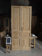3 Panel Antique Solid French Doors - 45x100 K165