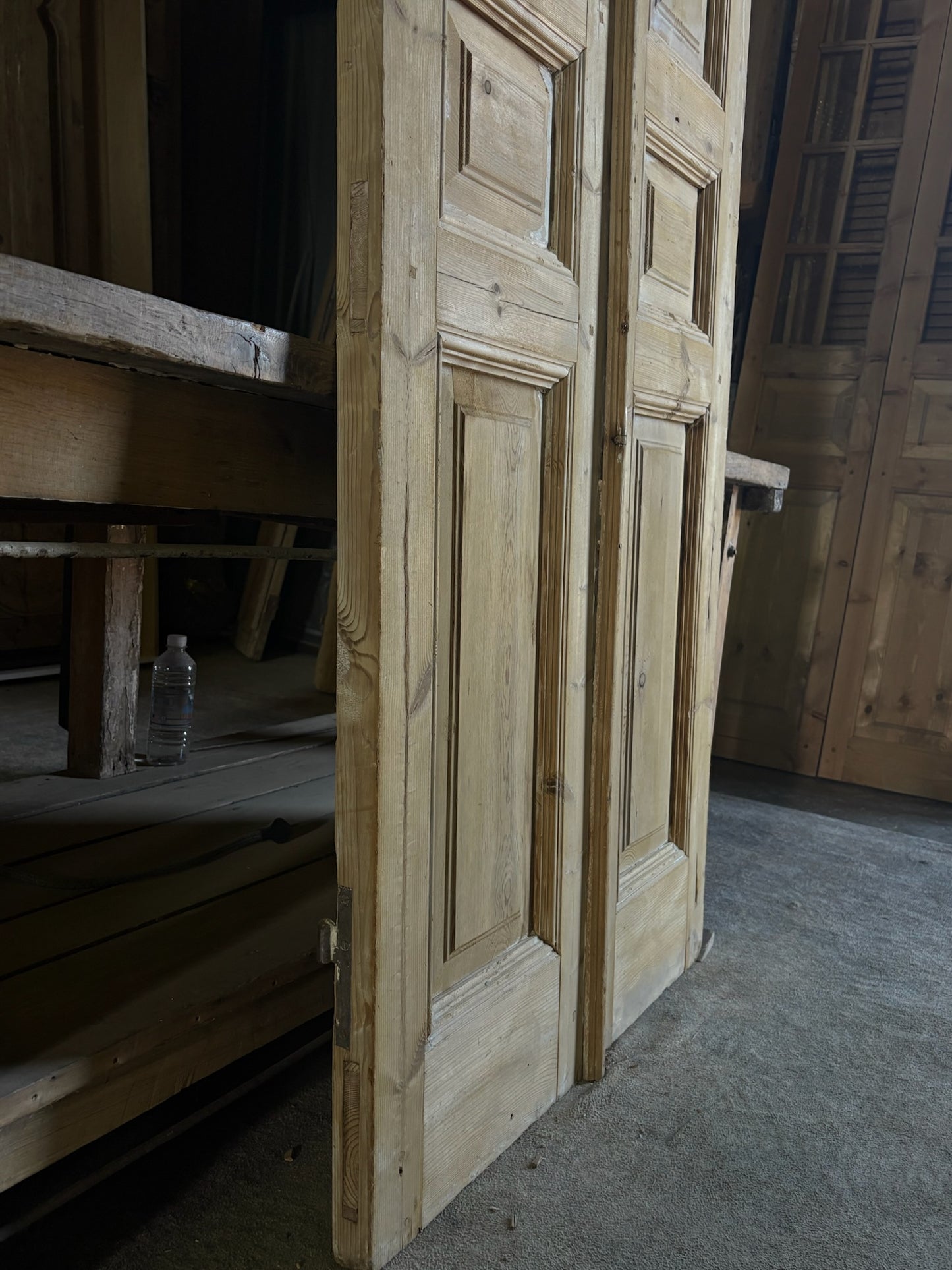 3 Panel Antique Solid French Doors - 34.25x94.5 - L83