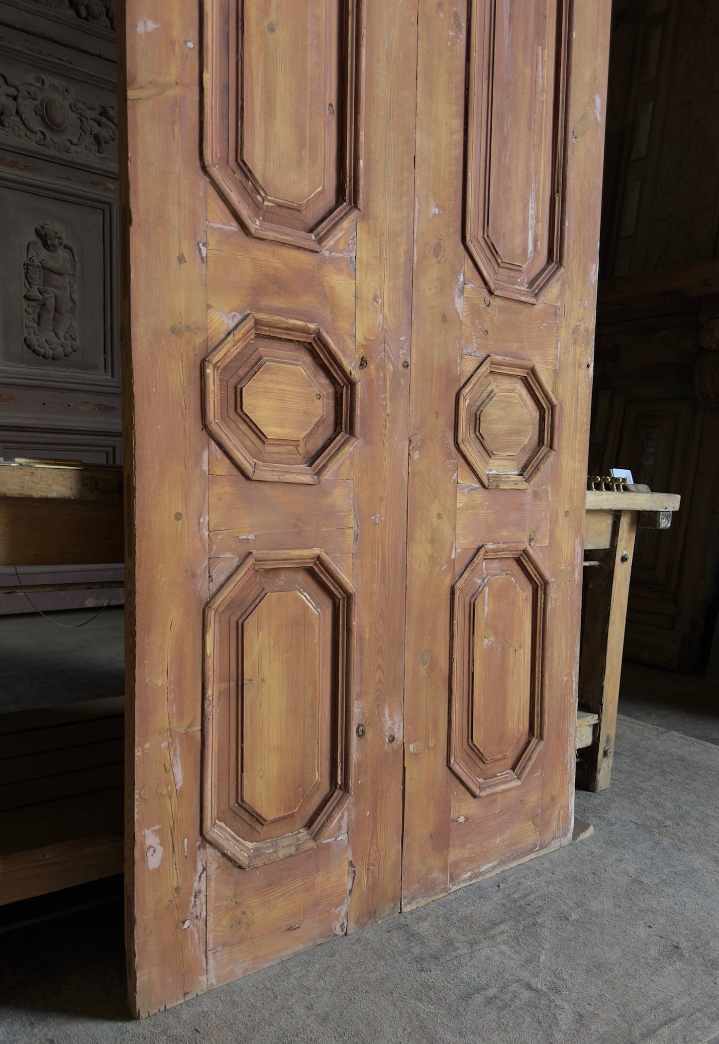 Antique 6 Panel Double Doors - 39.75x88.5 - L530