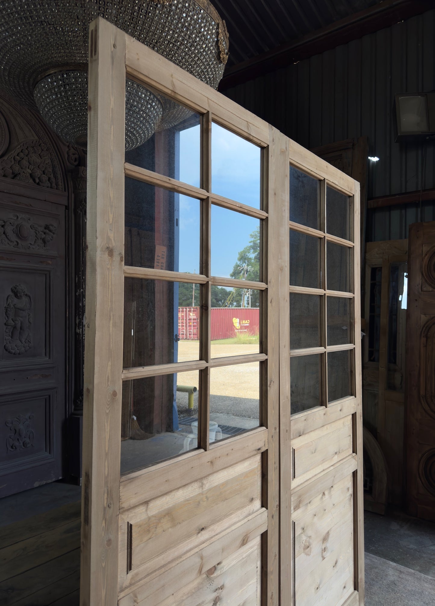 Handcrafted 8 Lite Glass French Doors - 72x96 L33