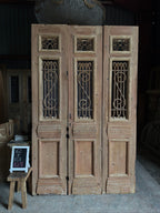 Antique Tri-Fold French Iron Doors - 62x101 K69