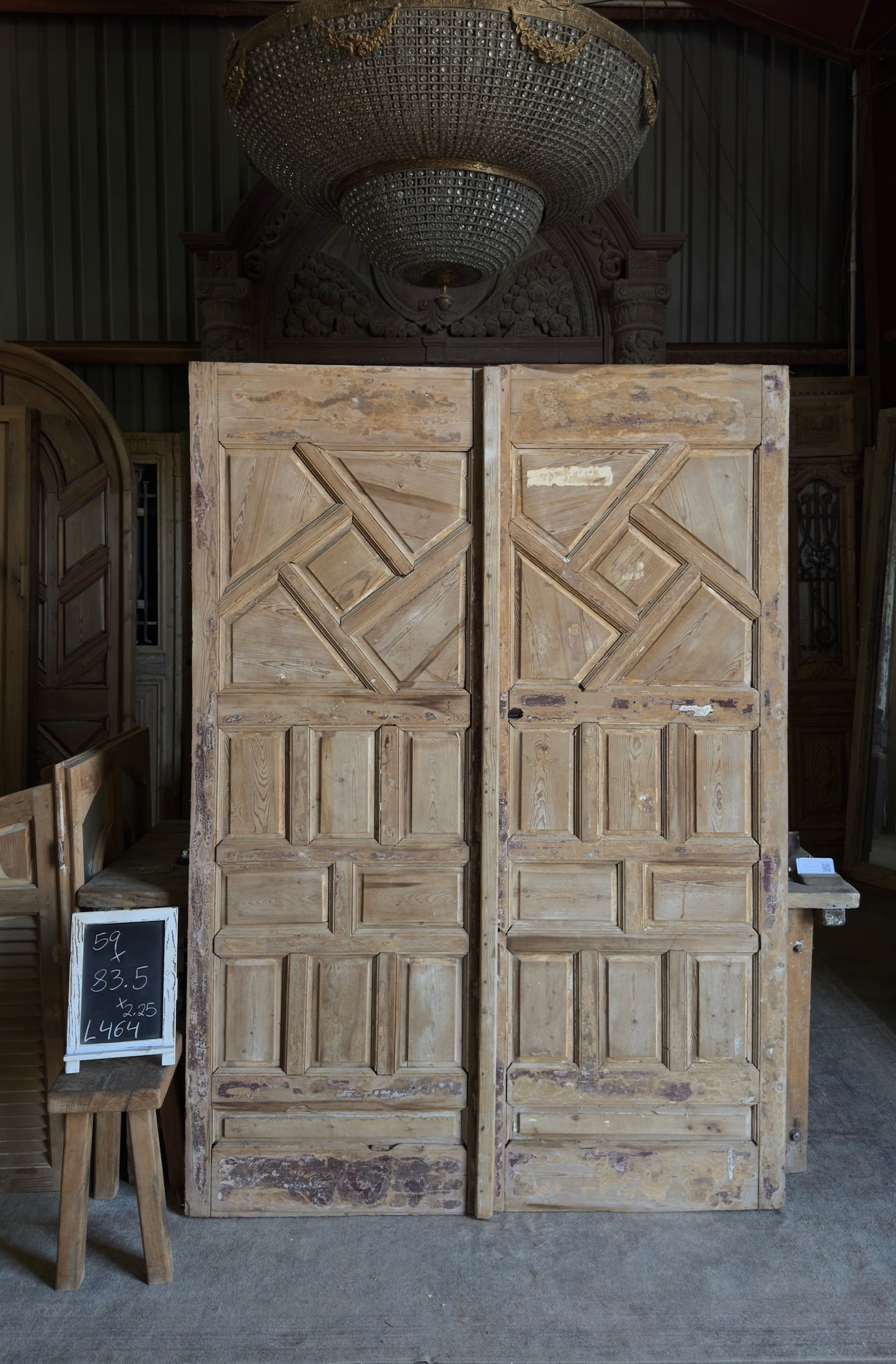 Antique Moroccan Paneled Solid Doors - 59x83.5 - L464