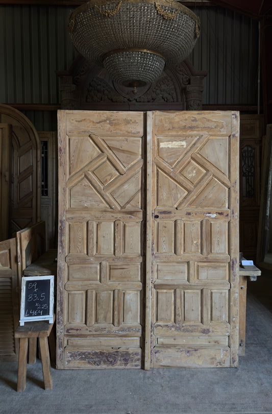 Antique Moroccan Paneled Solid Doors - 59x83.5 - L464