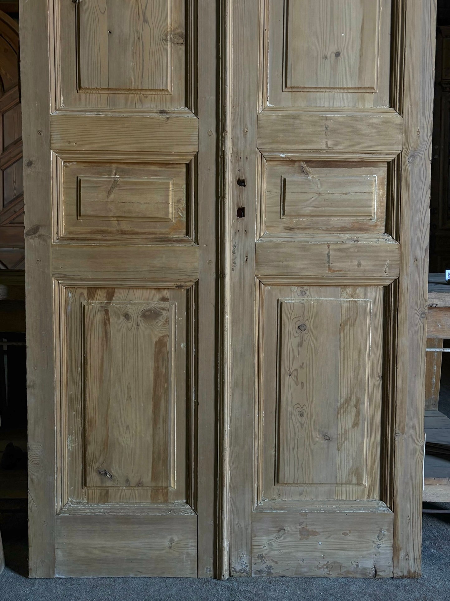 3 Panel Antique Solid French Doors - 42.75x93.75 - L101