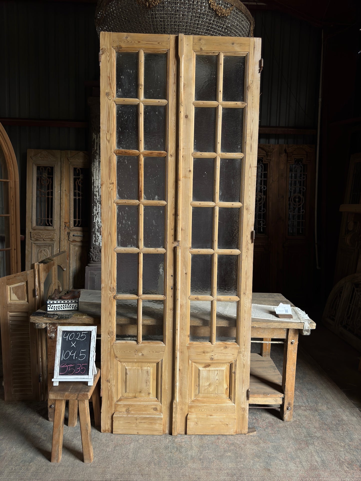 12 Lite Antique French Glass Doors - 40.25x104.5 J535