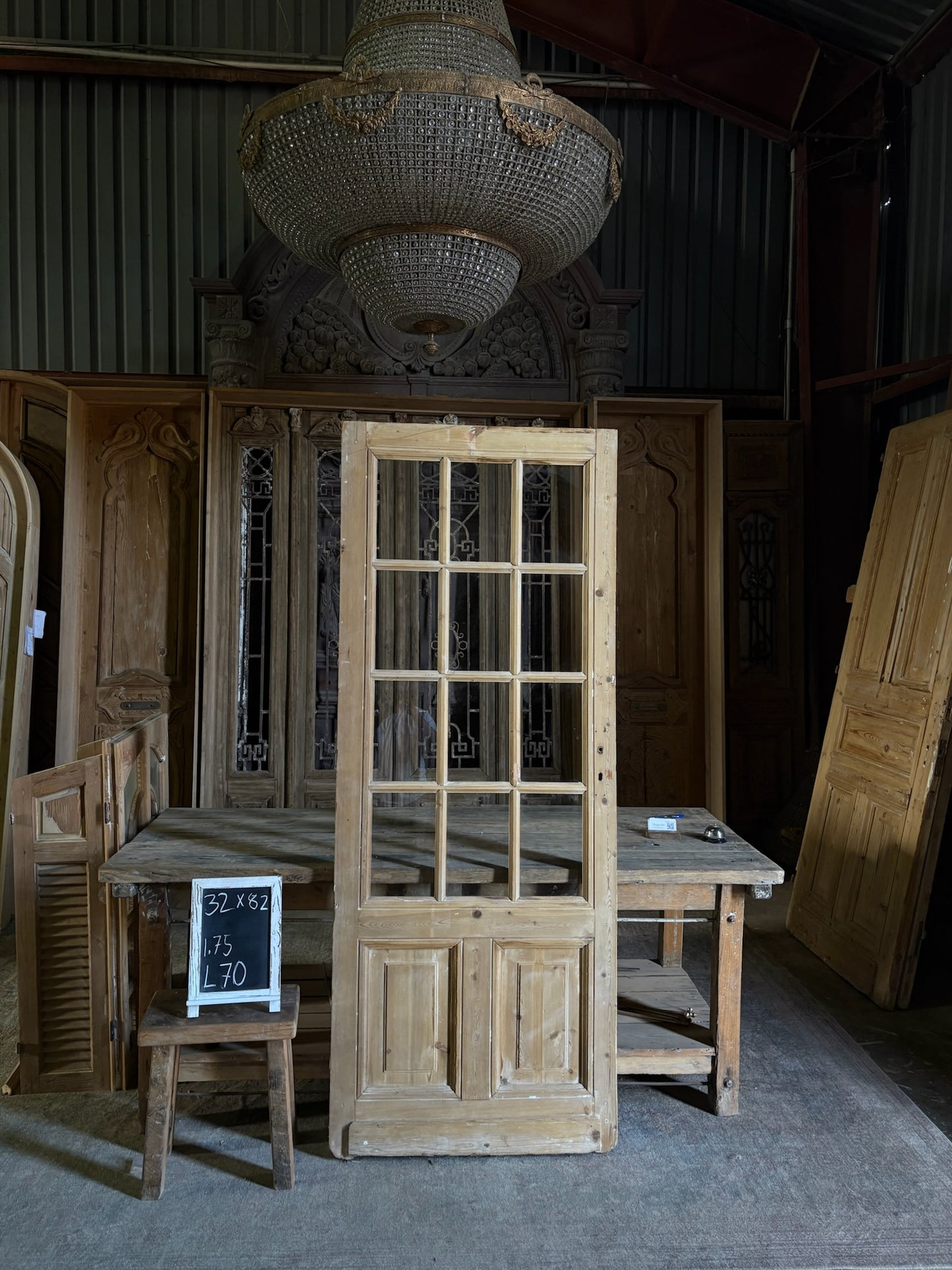 12 Lite Antique Glass Single Door - 32x82 - L70