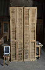 European French Antique Louvered Shutters - 47.5x99 K453